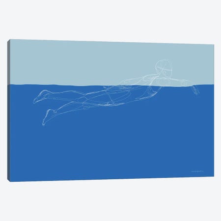 How To Swim II Canvas Print #KMK187} by Kamdon Kreations Canvas Art