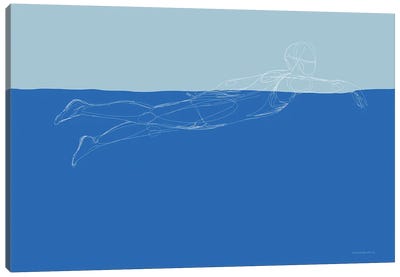 How To Swim II Canvas Art Print - Kamdon Kreations