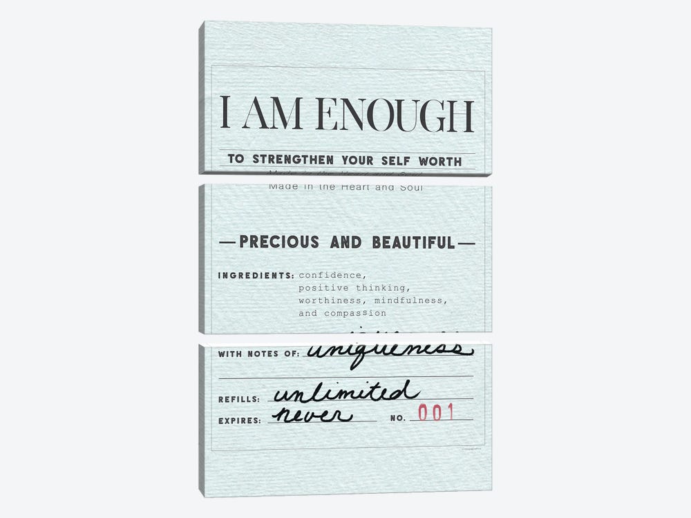 I Am Enough by Kamdon Kreations 3-piece Canvas Wall Art