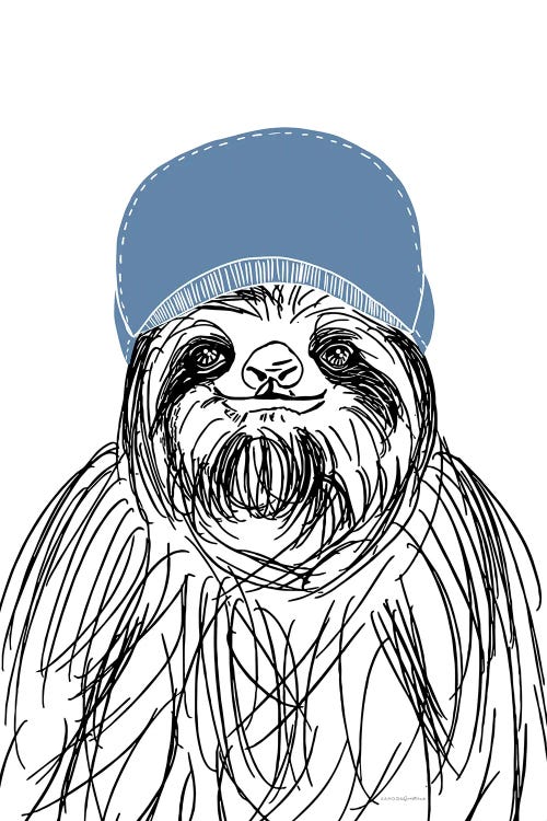 Team Roster Sloth by Kamdon Kreations wall art