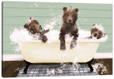 Bear-ly Clean Canvas Art Print - Baby Animal Art