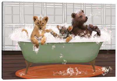 Lions And Tigers And Bears, Oh My Canvas Art Print - Brown Bear Art