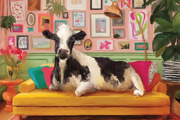Fine Art Print: I Don't Want to Mooooove by Kamdon Kreations