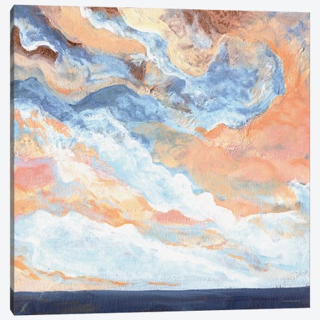 Coral Horizon Canvas Print #KMK36} by Kamdon Kreations Canvas Artwork
