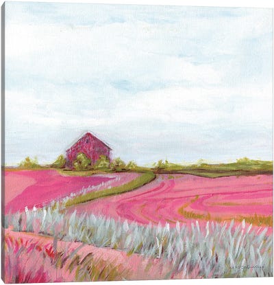 Pink Fall Farm Canvas Art Print - Kamdon Kreations
