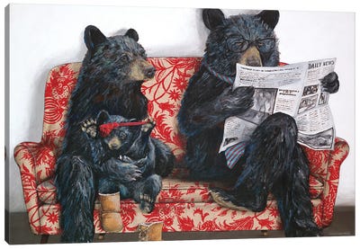 Bearly Present Canvas Art Print - Paisley
