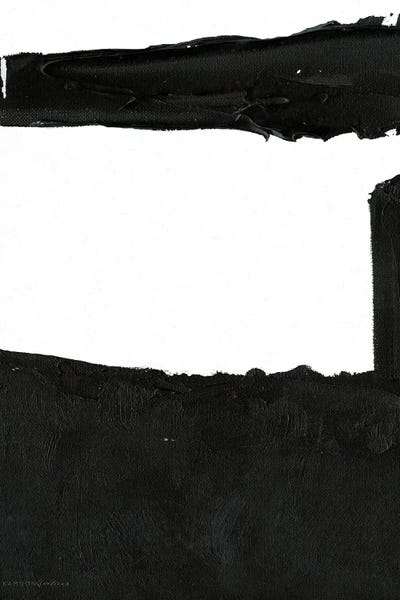 Black & White Minimalist Décor: Black & White Abstract V by Kamdon Kreations