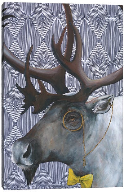 Mr. Caribou Canvas Art Print - Ikat Patterns