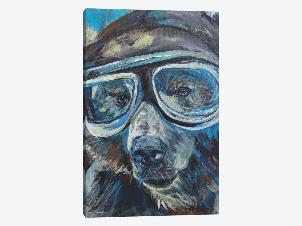 Pilot Bear I by Kamdon Kreations 1-piece Canvas Art Print