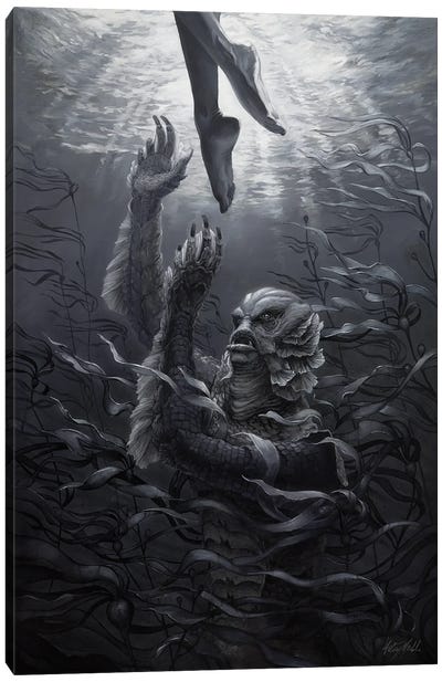 The Creature Canvas Art Print - Monster Art