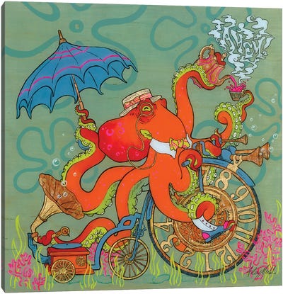 Dapper Octopus Canvas Art Print - Kelsey Merkle
