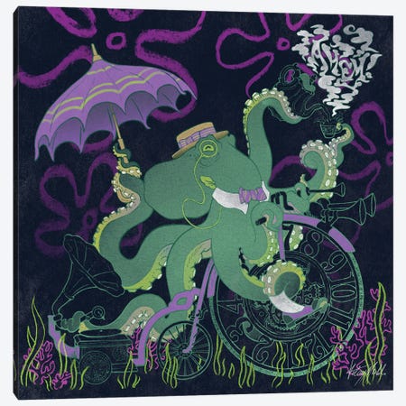 Dapper Octopus - Varient Canvas Print #KML27} by Kelsey Merkle Canvas Wall Art