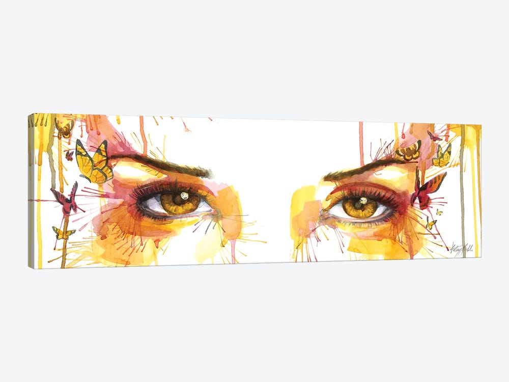 Amber Butterfly Eyes by Kelsey Merkle 1-piece Canvas Wall Art