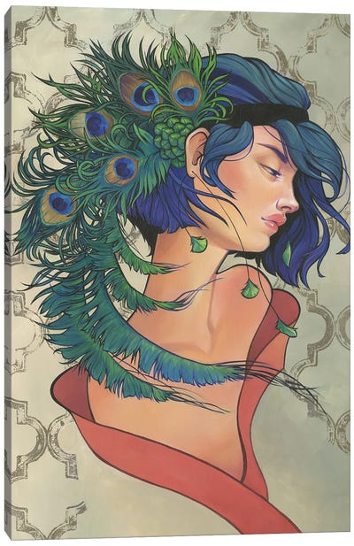 Peacock Canvas Art Print - Feather Art