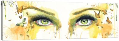 Emerald Butterfly Eyes Canvas Art Print