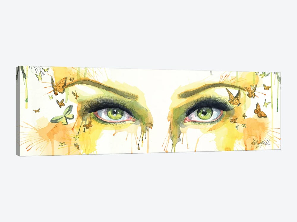 Emerald Butterfly Eyes by Kelsey Merkle 1-piece Canvas Art