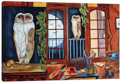 The White Owl Canvas Art Print - Life Imitates Art