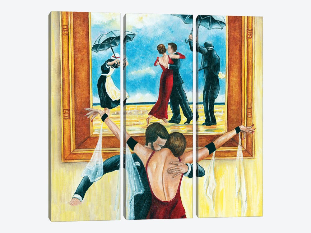 When The Butler Sings Everyone Dances by k Madison Moore 3-piece Canvas Wall Art