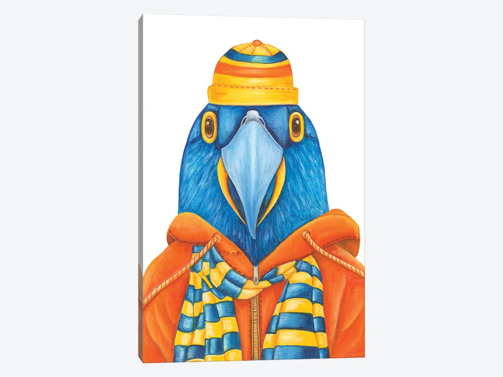Gustavo Winger Parrot - The Hipster Animal Gang by k Madison Moore 1-piece Canvas Artwork