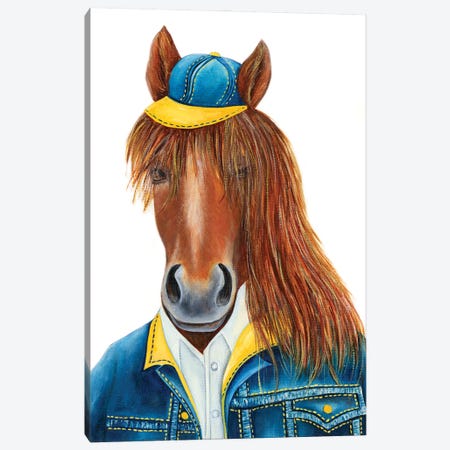 Harry Trotter - The Hipster Animal Gang Canvas Print #KMM14} by k Madison Moore Canvas Artwork