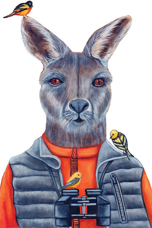 Joey Butterooco The Bird Watcher Kangaroo - The Hipster Animal Gang