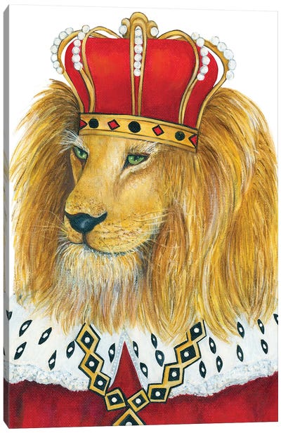 Lion King Maximillion The Greatest - The Hipster Animal Gang Canvas Art Print - Kings & Queens