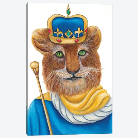 Lion Prince Leonidas - The Hipster Animal Gang Canvas Print #KMM17} by k Madison Moore Canvas Art