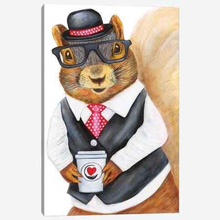 Marvelous Marcus - The Hipster Animal Gang Canvas Print #KMM21} by k Madison Moore Canvas Artwork