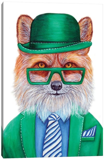 Michael J Fox - The Hipster Animal Gang Canvas Art Print - k Madison Moore