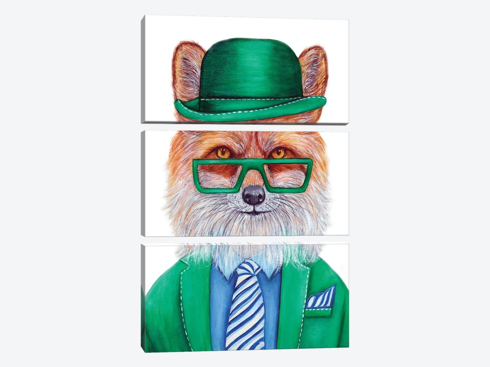 Michael J Fox - The Hipster Animal Gang by k Madison Moore 3-piece Art Print
