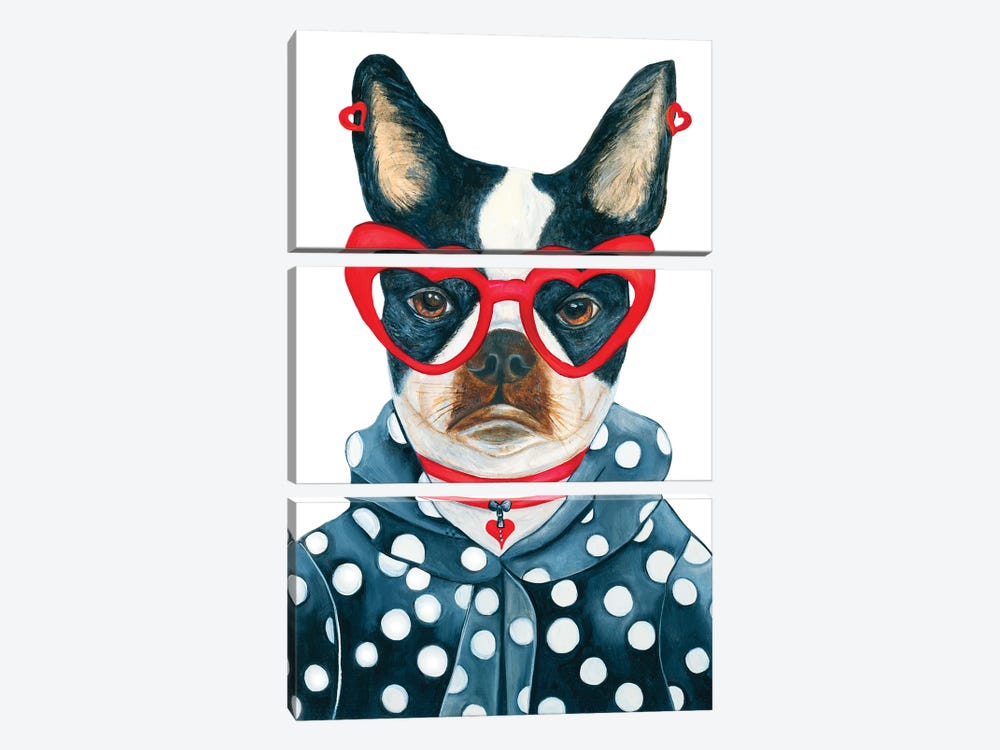 Miss Mary Puppins - The Hipster Animal Gang by k Madison Moore 3-piece Canvas Art Print