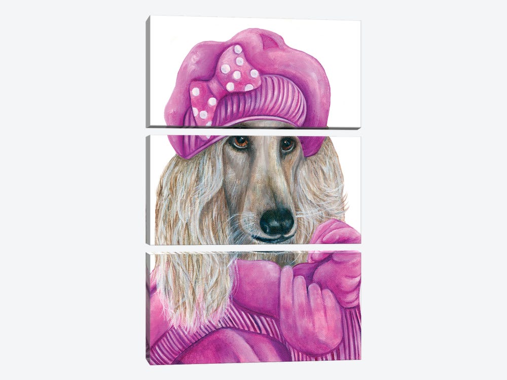 Miss Olivia Chewton John - The Hipster Animal Gang by k Madison Moore 3-piece Canvas Artwork