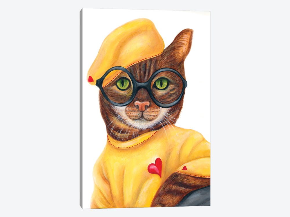 Miss Sabrina Heartfelt - The Hipster Animal Gang by k Madison Moore 1-piece Canvas Artwork