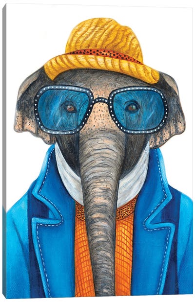 Arthur Trumpet - The Hipster Animal Gang Canvas Art Print - Glasses & Eyewear Art