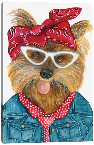 Missy Yorkie - The Hipster Animal Gang Canvas Art Print - Yorkshire Terrier Art