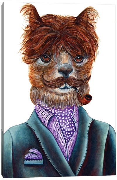Mr. Alpachachino - The Hipster Animal Gang Canvas Art Print - k Madison Moore