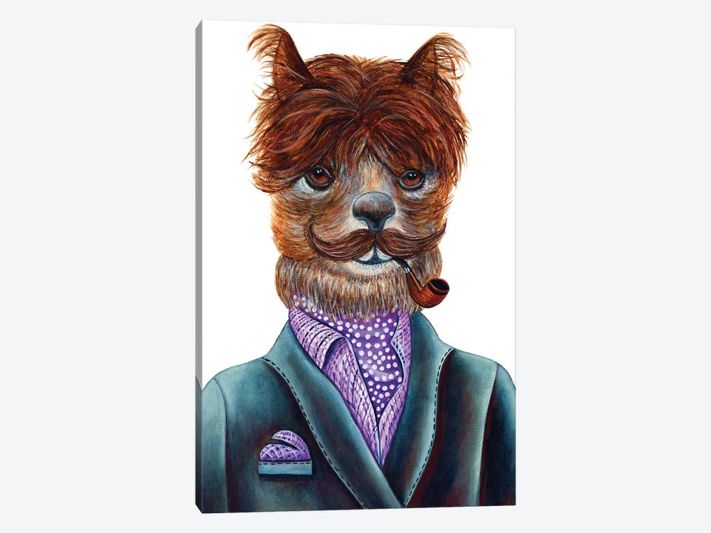 Mr. Alpachachino - The Hipster Animal Gang by k Madison Moore 1-piece Canvas Wall Art
