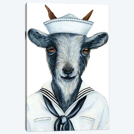 Mr. Buckley The Sailor - The Hipster Animal Gang Canvas Print #KMM34} by k Madison Moore Canvas Artwork