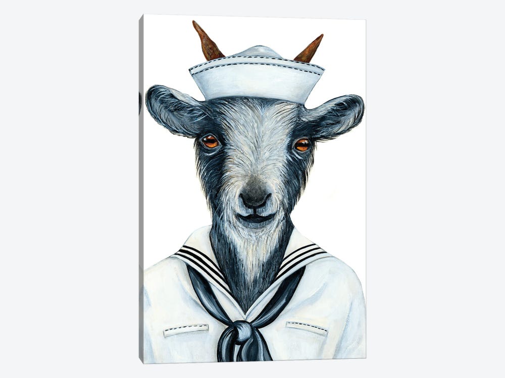 Mr. Buckley The Sailor - The Hipster Animal Gang by k Madison Moore 1-piece Canvas Art Print