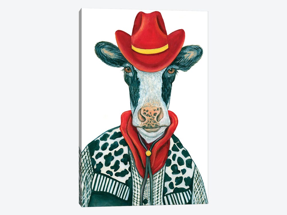 Mr. Cow-Boy - The Hipster Animal Gang by k Madison Moore 1-piece Canvas Wall Art