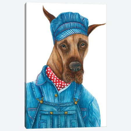 Mr. Daryl Brakeman - The Hipster Animal Gang Canvas Print #KMM36} by k Madison Moore Canvas Art