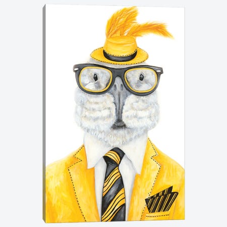 Mr. Dewy Snickers - The Hipster Animal Gang Canvas Print #KMM37} by k Madison Moore Canvas Artwork