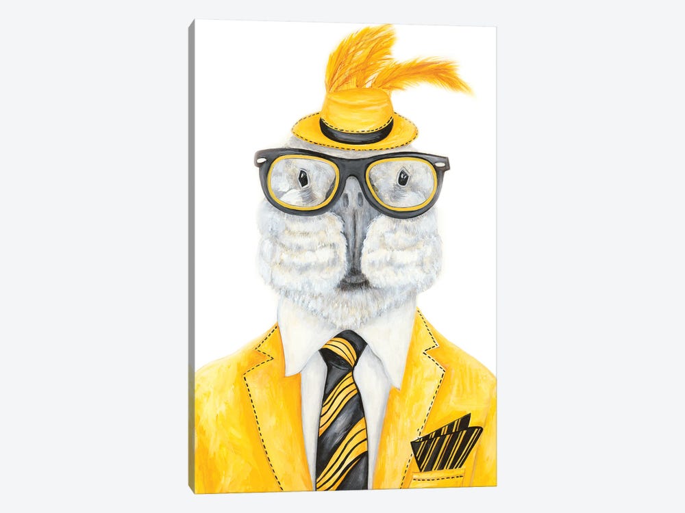 Mr. Dewy Snickers - The Hipster Animal Gang by k Madison Moore 1-piece Canvas Artwork