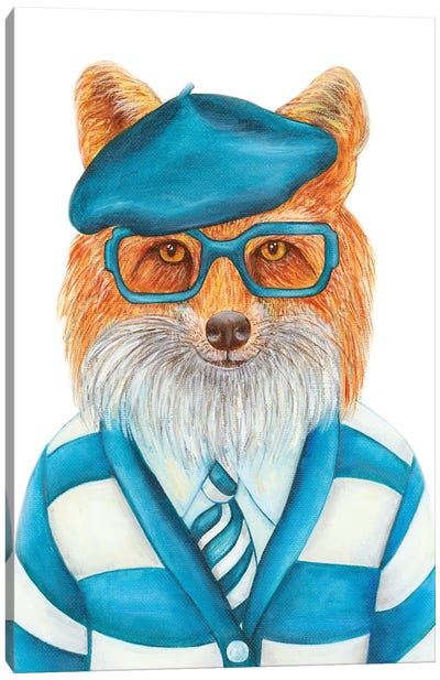 Mr. Dom The Charmer - The Hipster Animal Gang Canvas Art Print - k Madison Moore