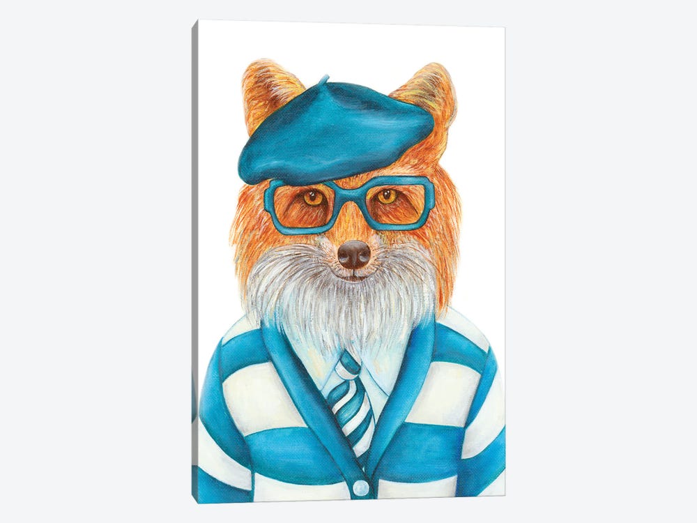 Mr. Dom The Charmer - The Hipster Animal Gang by k Madison Moore 1-piece Canvas Print