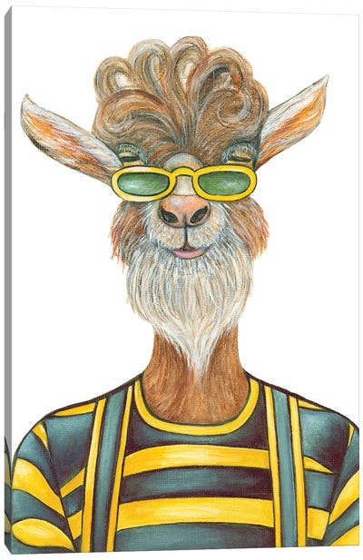 Mr. Frick Beardsley - The Hipster Animal Gang Canvas Art Print - k Madison Moore