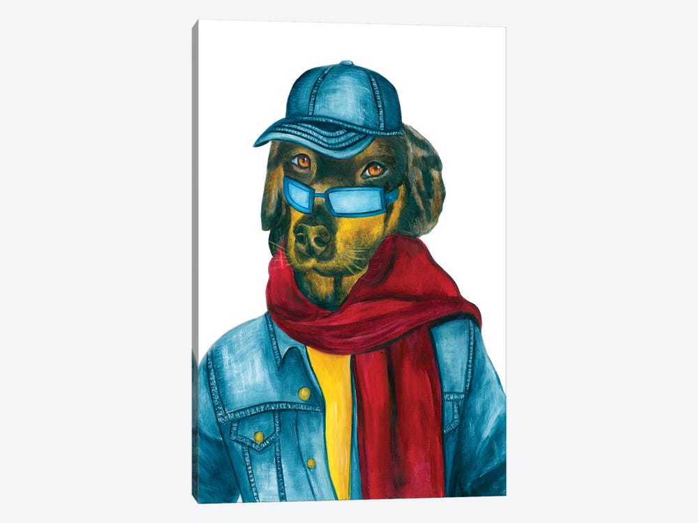 Mr. Gunner - The Hipster Animal Gang by k Madison Moore 1-piece Canvas Art Print