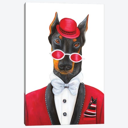 Mr. Jude Paw - The Hipster Animal Gang Canvas Print #KMM44} by k Madison Moore Canvas Print