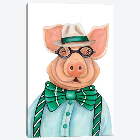 Mr. Kevin Bacon - The Hipster Animal Gang Canvas Print #KMM45} by k Madison Moore Art Print