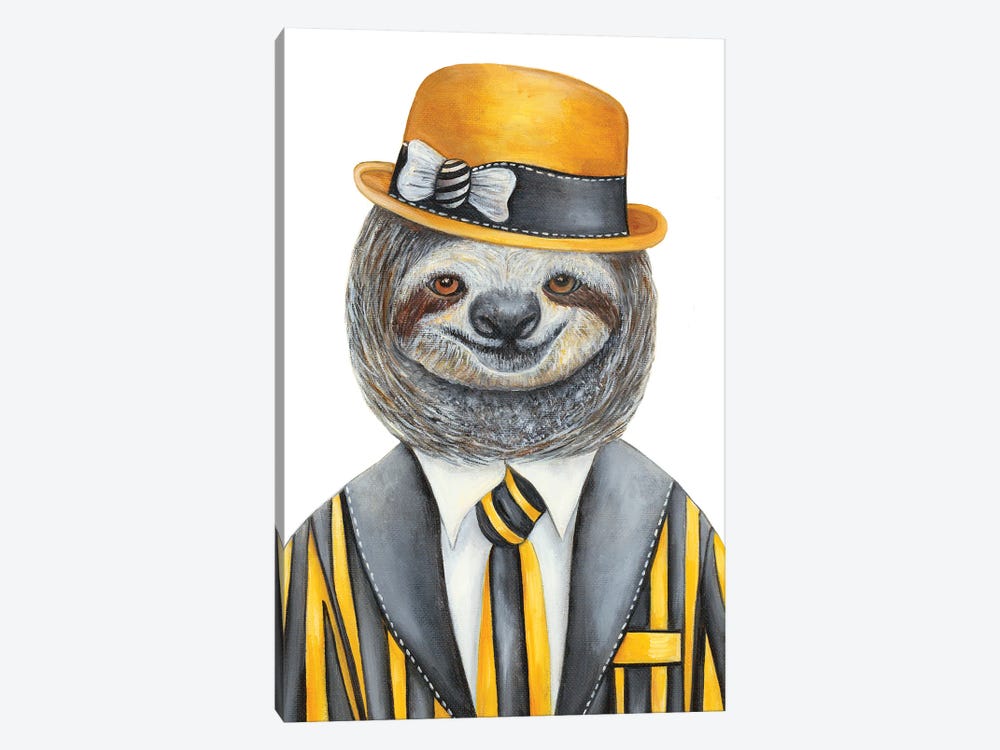 Mr. Pokeymaun - The Hipster Animal Gang by k Madison Moore 1-piece Canvas Print